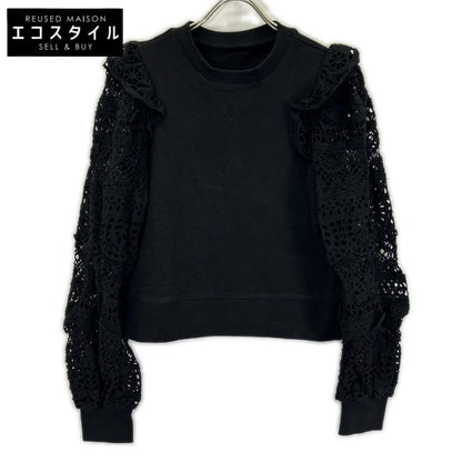 sea NEW YORK シーニューヨーク RS22-062 22SS ブラック Patrizia lace l/slv combo sweatshirt レーススリーブスウェット トップス