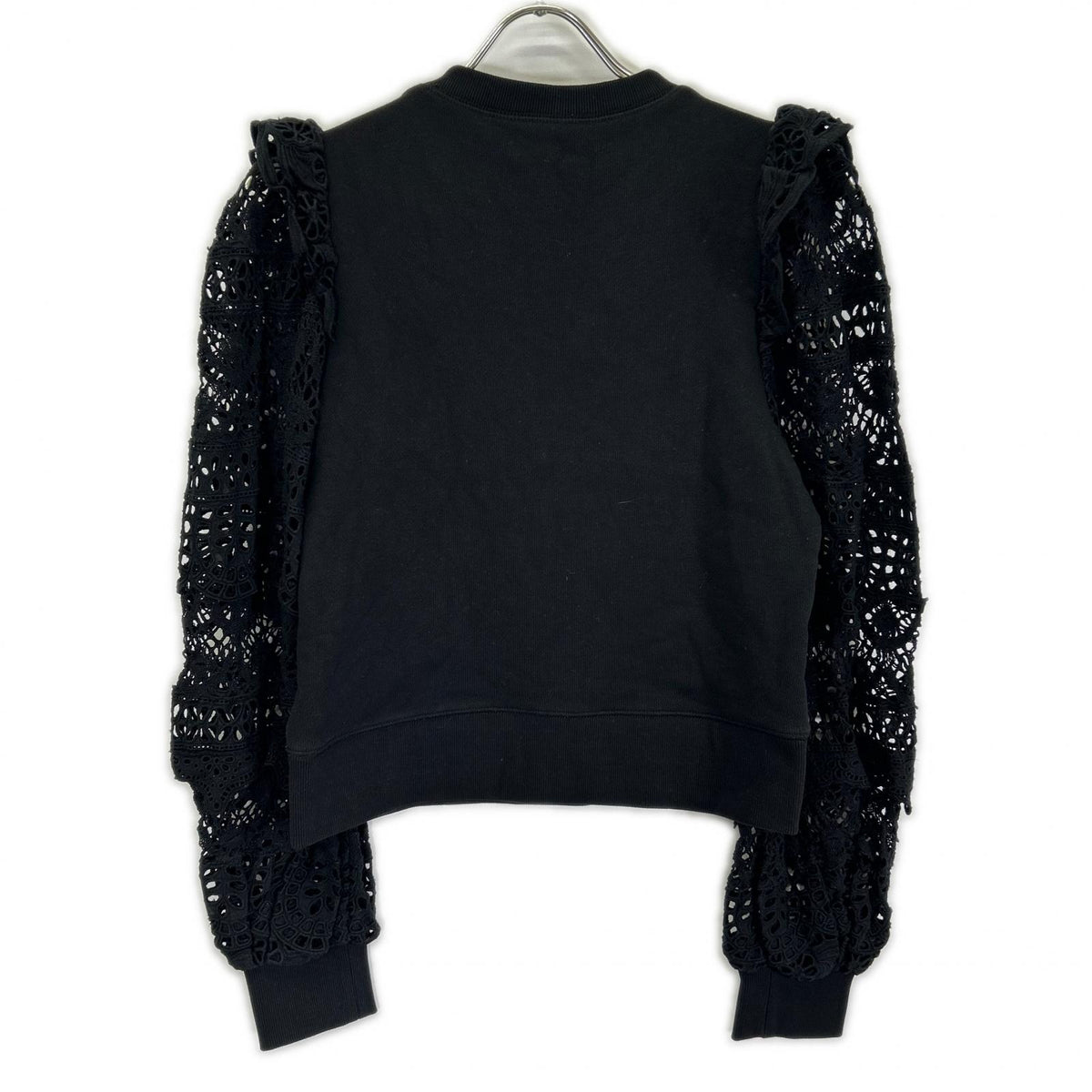 sea NEW YORK シーニューヨーク RS22-062 22SS ブラック Patrizia lace l/slv combo sweatshirt レーススリーブスウェット トップス