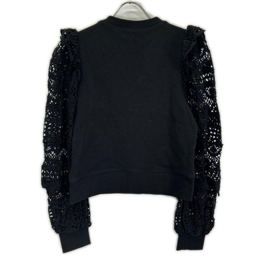 sea NEW YORK シーニューヨーク RS22-062 22SS ブラック Patrizia lace l/slv combo sweatshirt レーススリーブスウェット トップス