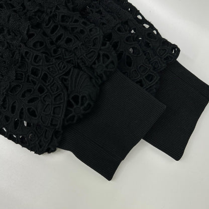 sea NEW YORK シーニューヨーク RS22-062 22SS ブラック Patrizia lace l/slv combo sweatshirt レーススリーブスウェット トップス