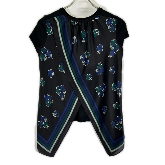 sacai サカイ 17-03365 17SS ブラック バックスカーフドッキングTシャツ トップス