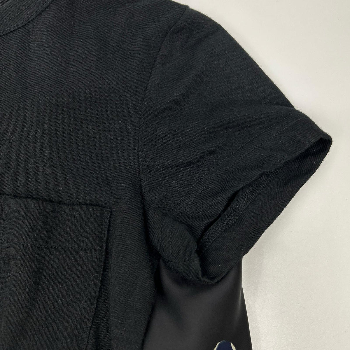 sacai 17-03365 17SS Black Back-scarf-paneled T-shirt Top