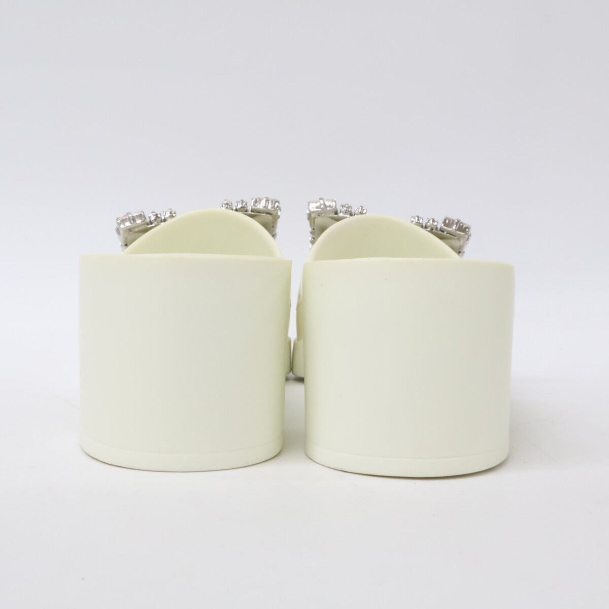 Sergio Rossi セルジオロッシ B07210 SR JELLY 040 クリスタルバックル スクエアトゥ サンダル シューズ