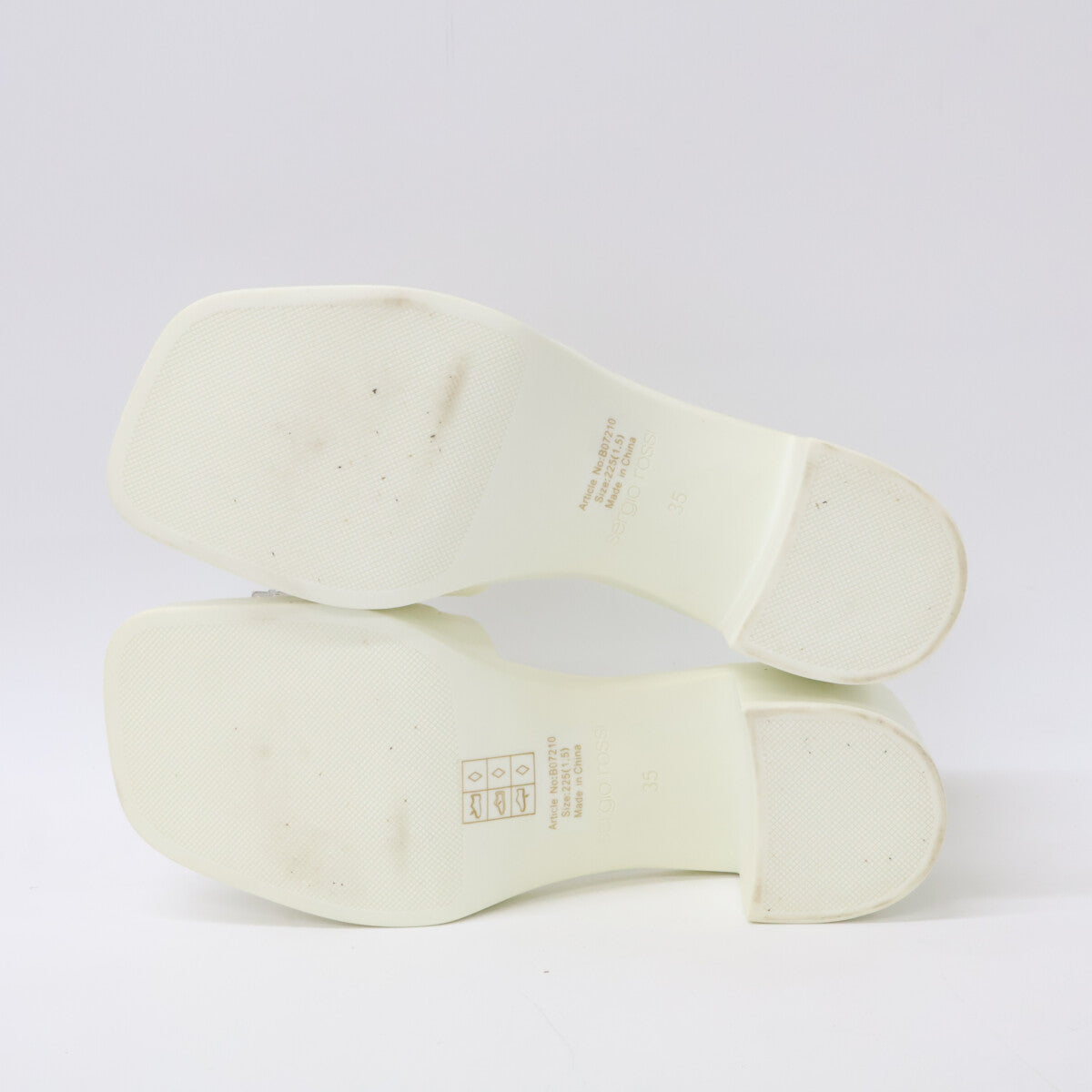 Sergio Rossi セルジオロッシ B07210 SR JELLY 040 クリスタルバックル スクエアトゥ サンダル シューズ