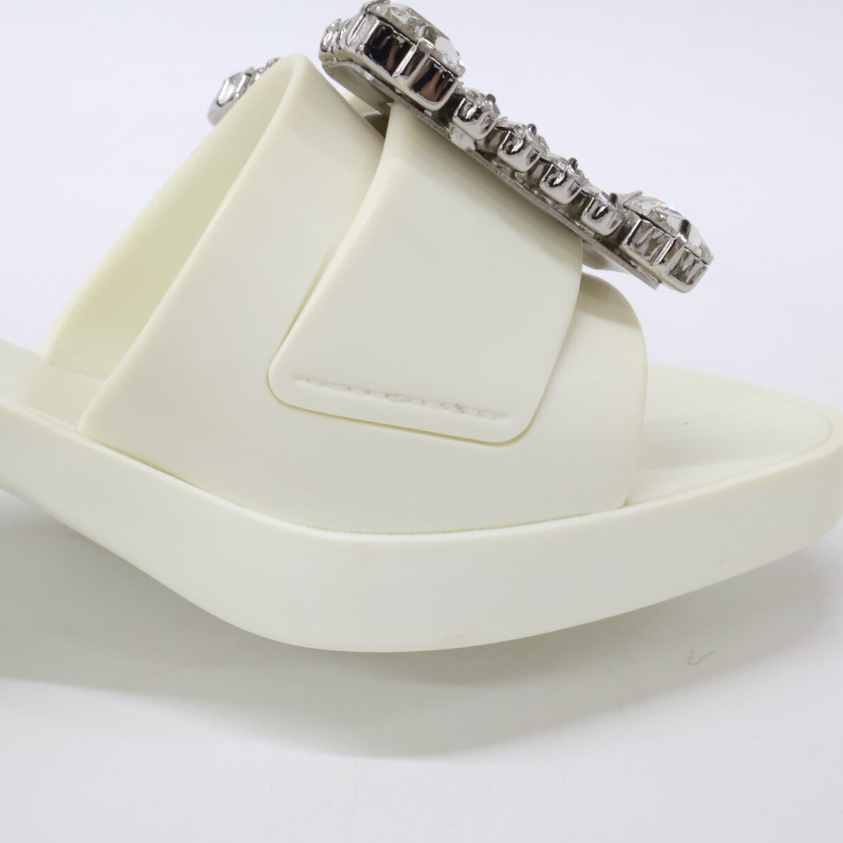 Sergio Rossi セルジオロッシ B07210 SR JELLY 040 クリスタルバックル スクエアトゥ サンダル シューズ