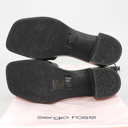 Sergio Rossi セルジオロッシ SR JELLY クリスタル バックル スクエアトゥ シューズ レディース ブラック 35 シューズ