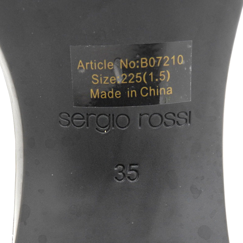 Sergio Rossi セルジオロッシ SR JELLY クリスタル バックル スクエアトゥ シューズ レディース ブラック 35 シューズ