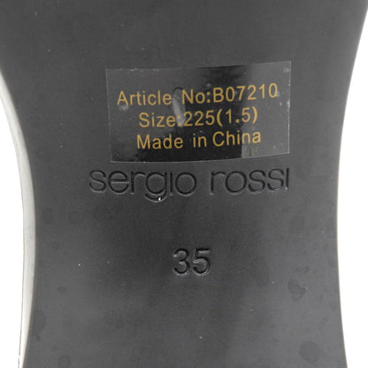 Sergio Rossi セルジオロッシ SR JELLY クリスタル バックル スクエアトゥ シューズ レディース ブラック 35 シューズ