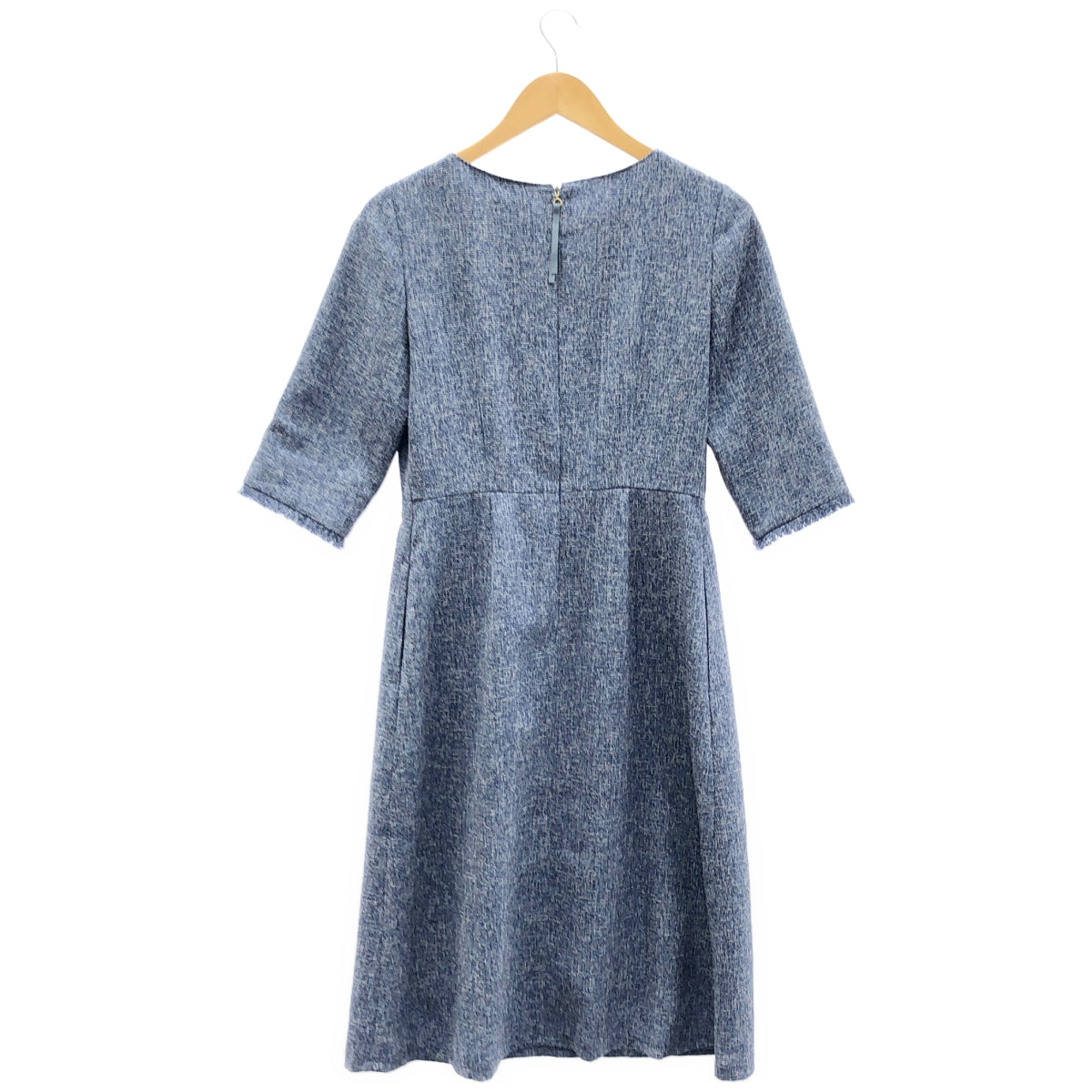 TOCCA トッカ 25SS ブルー バックジップ MIST TWEED ツイード ワンピース トップス