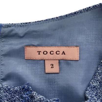 TOCCA トッカ 25SS ブルー バックジップ MIST TWEED ツイード ワンピース トップス