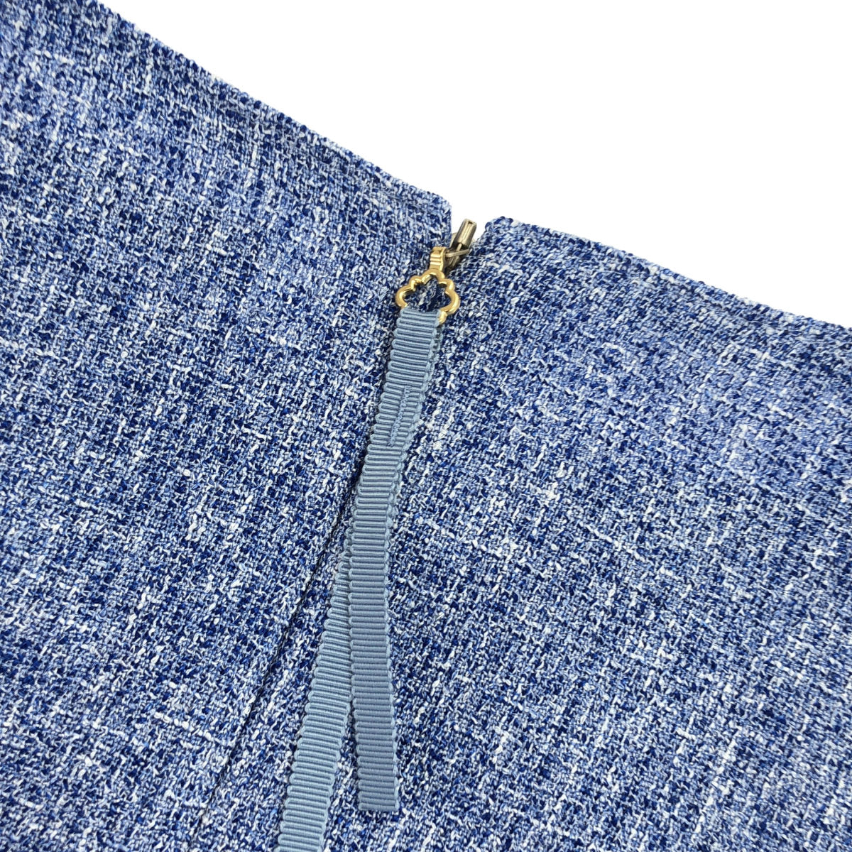 TOCCA トッカ 25SS ブルー バックジップ MIST TWEED ツイード ワンピース トップス