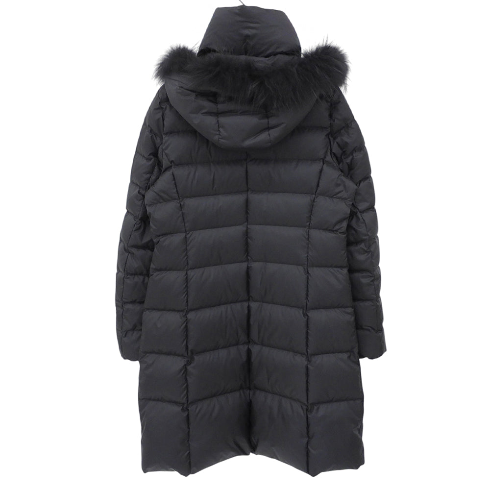 23区 23区 新品同様 ファー付き ロングダウンコート レディース ブラック 38 コート