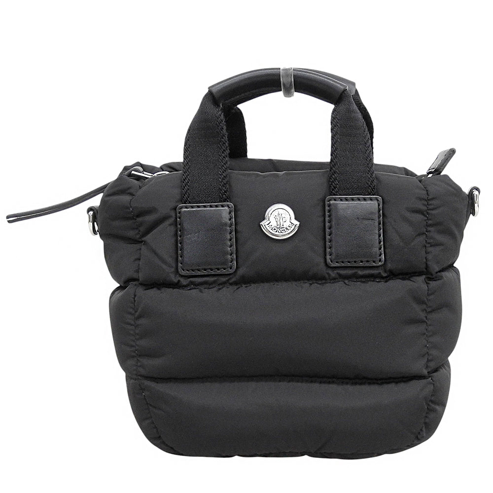 MONCLER モンクレール MICRO CARADOC マイクロキャラドック ナイロン メタルロゴ 2WAY ショルダー ハンドバッグ レディース 黒 24年製 ハンドバッグ