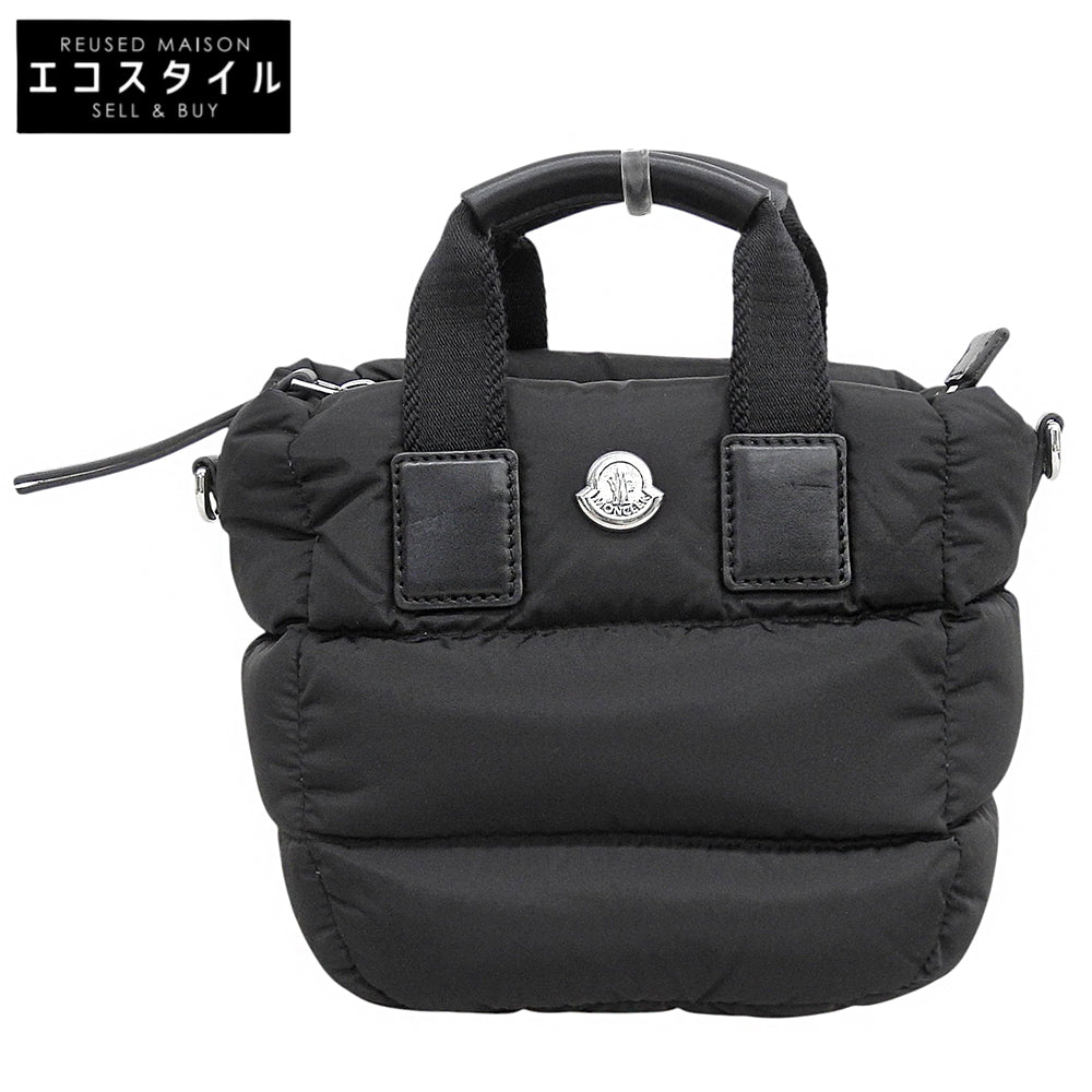 MONCLER モンクレール MICRO CARADOC マイクロキャラドック ナイロン メタルロゴ 2WAY ショルダー ハンドバッグ レディース 黒 24年製 ハンドバッグ