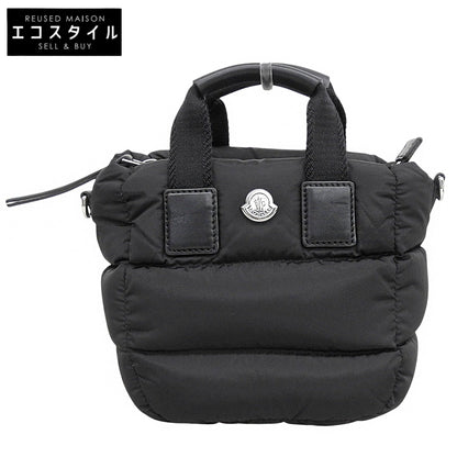 MONCLER モンクレール MICRO CARADOC マイクロキャラドック ナイロン メタルロゴ 2WAY ショルダー ハンドバッグ レディース 黒 24年製 ハンドバッグ