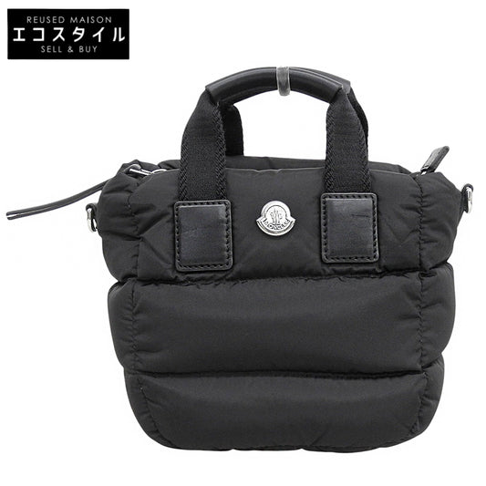 MONCLER モンクレール MICRO CARADOC マイクロキャラドック ナイロン メタルロゴ 2WAY ショルダー ハンドバッグ レディース 黒 24年製 ハンドバッグ