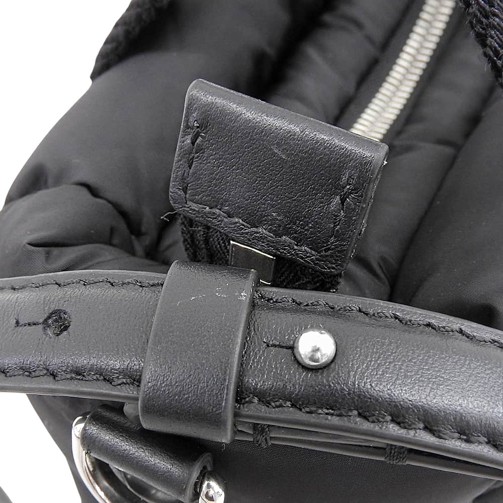 MONCLER モンクレール MICRO CARADOC マイクロキャラドック ナイロン メタルロゴ 2WAY ショルダー ハンドバッグ レディース 黒 24年製 ハンドバッグ