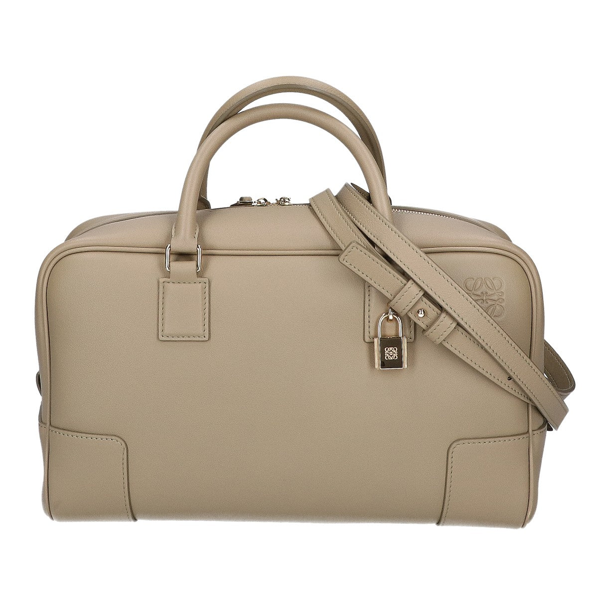 LOEWE ロエベ 美品 A039N08X01 ナパカーフ エンボスアナグラム アマソナ28 2WAY ハンドバッグ