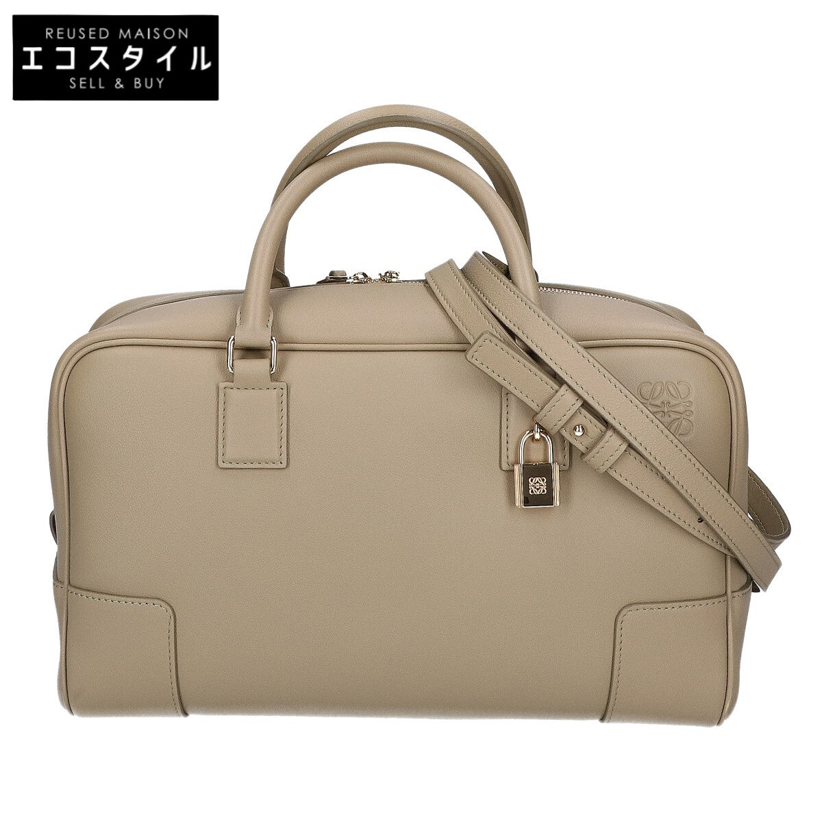 LOEWE ロエベ 美品 A039N08X01 ナパカーフ エンボスアナグラム アマソナ28 2WAY ハンドバッグ