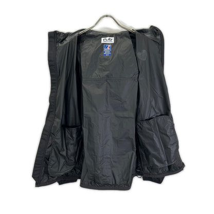 PLAYCOMMEdesGARCONS プレイコムデギャルソン ×K-WAY ブラック ナイロン ハートワッペン マウンテンパーカー/ジップフーディ ジャケット
