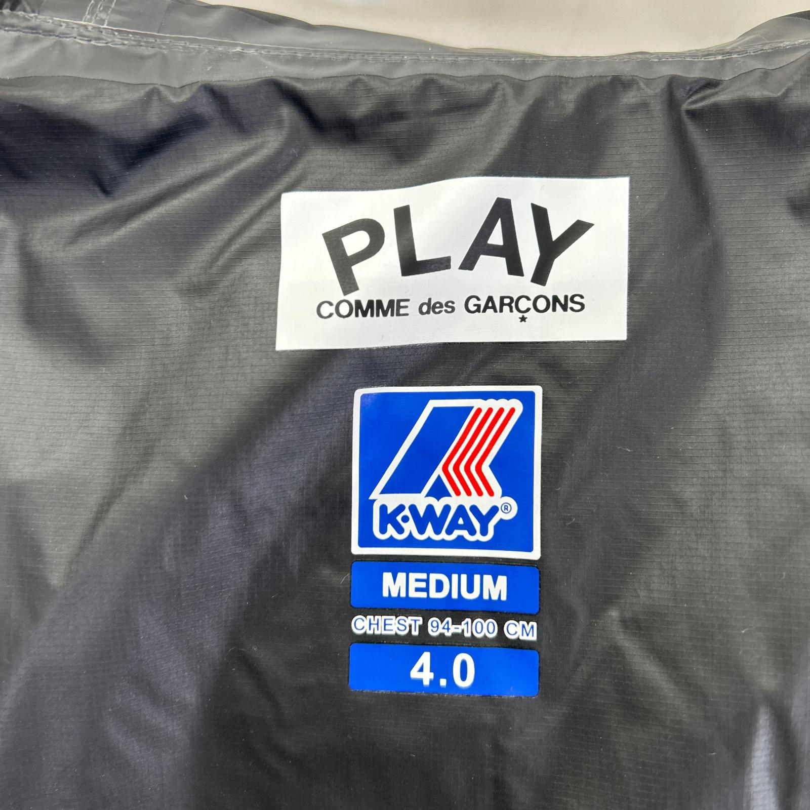 PLAYCOMMEdesGARCONS プレイコムデギャルソン ×K-WAY ブラック ナイロン ハートワッペン マウンテンパーカー/ジップフーディ ジャケット