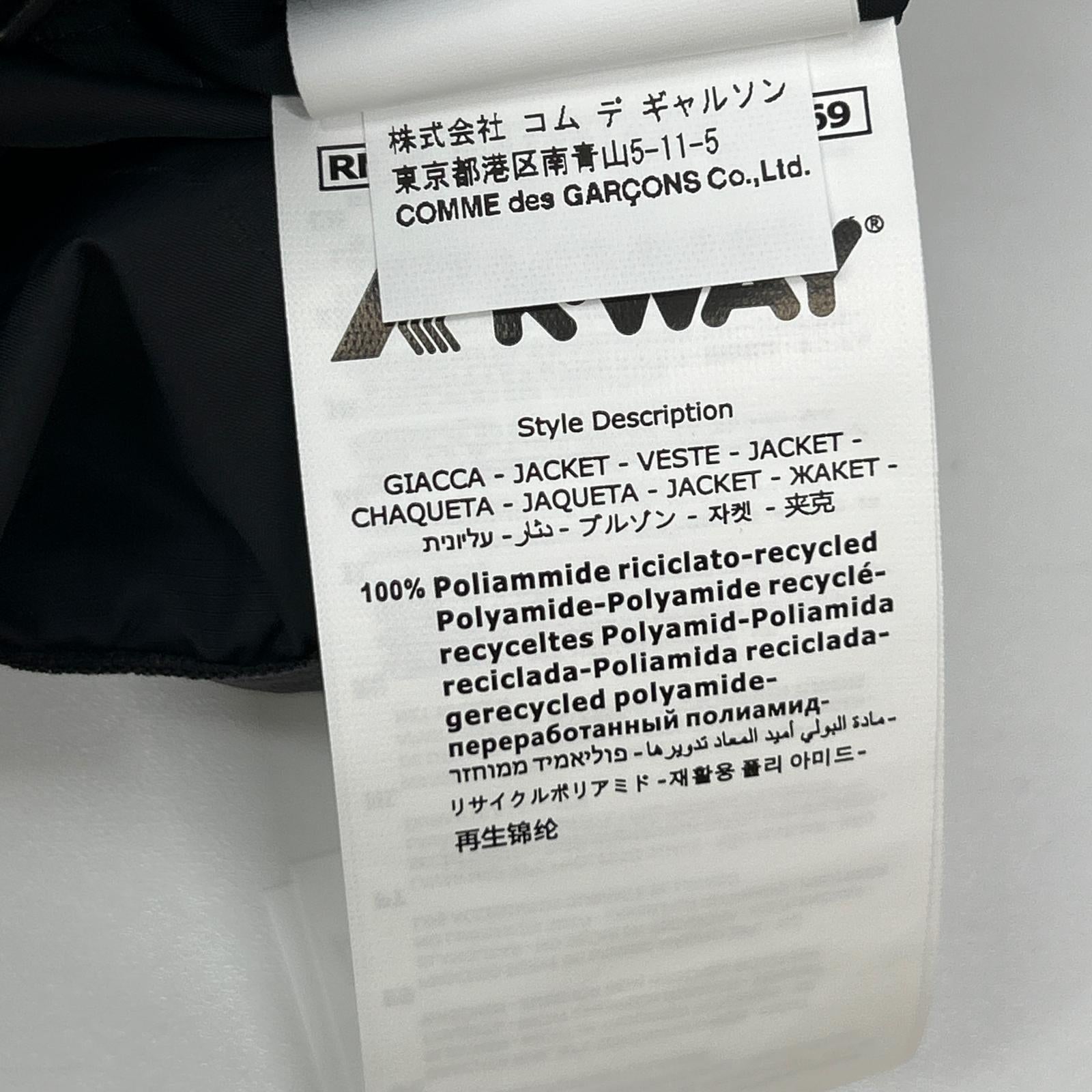 PLAYCOMMEdesGARCONS プレイコムデギャルソン ×K-WAY ブラック ナイロン ハートワッペン マウンテンパーカー/ジップフーディ ジャケット