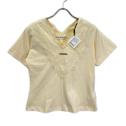 PRANK PROJECT プランクプロジェクト アイボリー コットン100 V-Neck Lace T-Shirt トップス