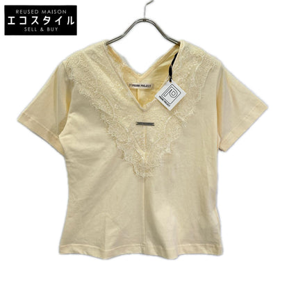 PRANK PROJECT プランクプロジェクト アイボリー コットン100 V-Neck Lace T-Shirt トップス