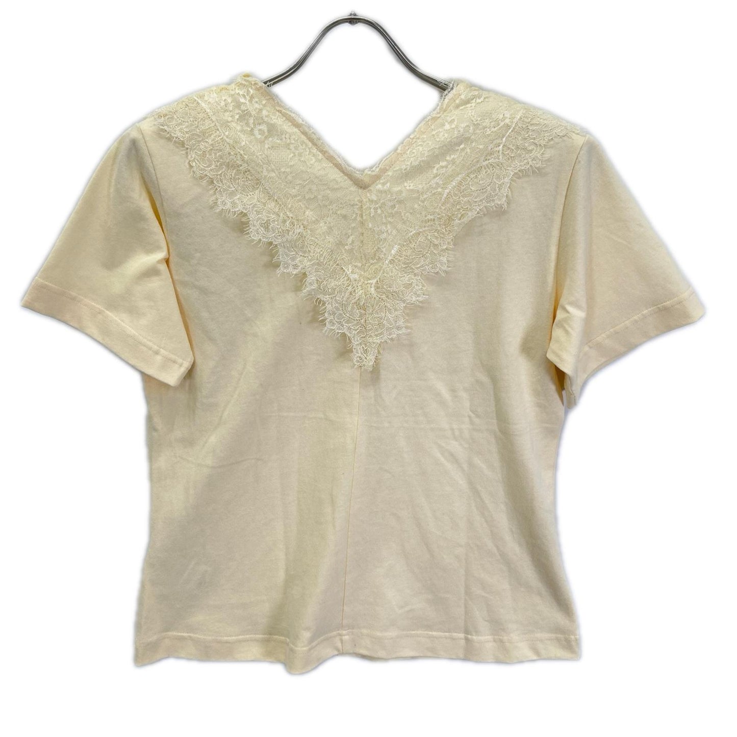 PRANK PROJECT プランクプロジェクト アイボリー コットン100 V-Neck Lace T-Shirt トップス