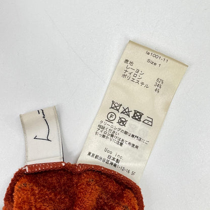Lautashi ラウタシー 20AW la1001-11 ブラウン パイル ストライプ ニットドレス ワンピース