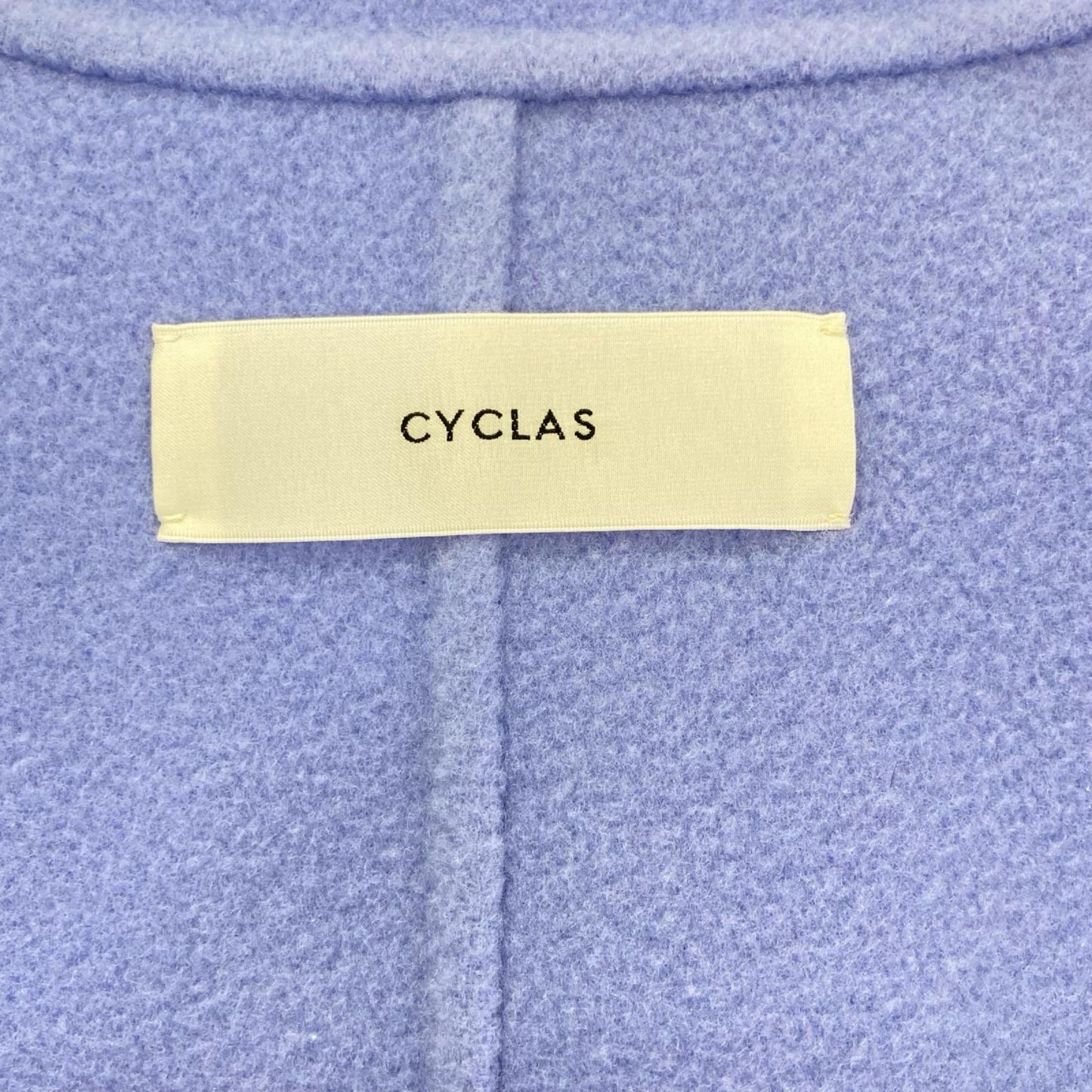 CYCLAS シクラス 1-06-06-2097 ライトブルー ウール100 ノーカラーロングコート コート