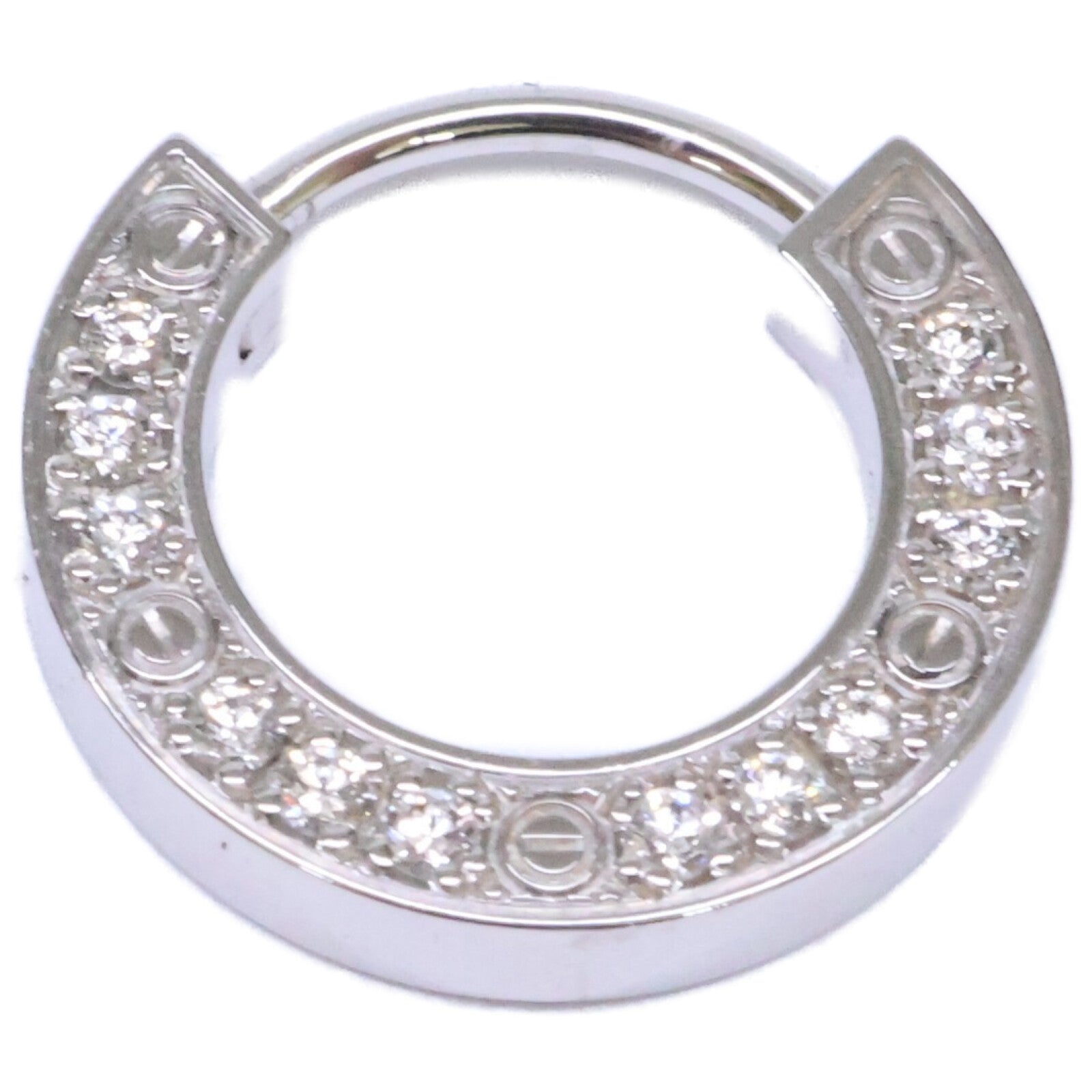 Cartier カルティエ B8301424 750WG LOVE/ラブ D0.05ct 12Pパヴェダイヤモンド シングル ピアス