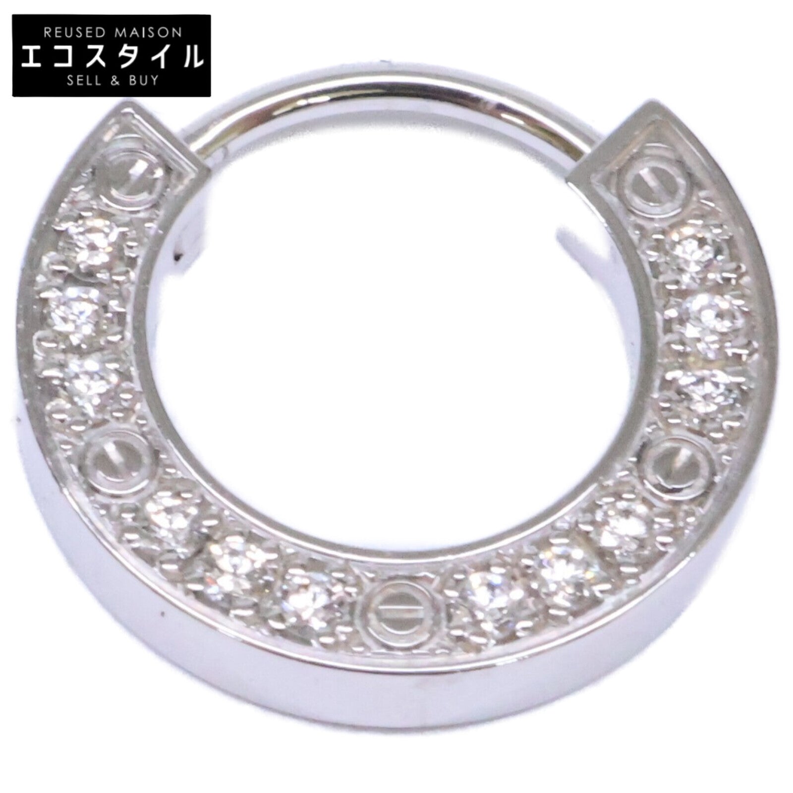 Cartier カルティエ B8301424 750WG LOVE/ラブ D0.05ct 12Pパヴェダイヤモンド シングル ピアス