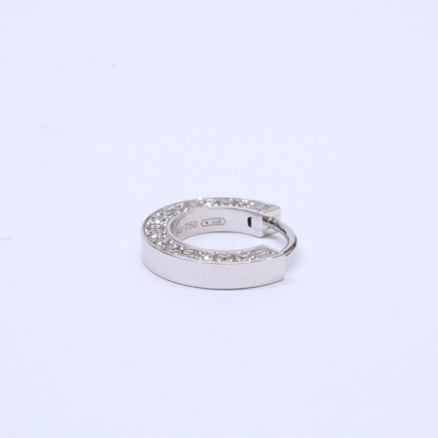 Cartier カルティエ B8301424 750WG LOVE/ラブ D0.05ct 12Pパヴェダイヤモンド シングル ピアス