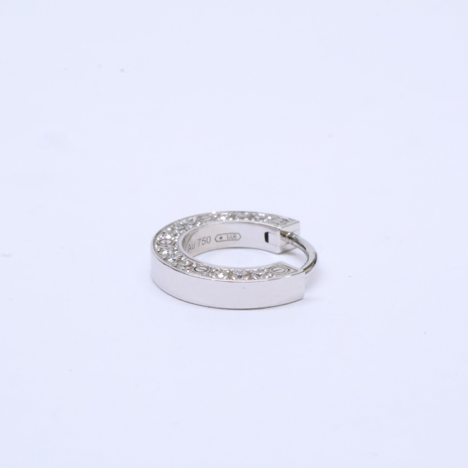 Cartier カルティエ B8301424 750WG LOVE/ラブ D0.05ct 12Pパヴェダイヤモンド シングル ピアス