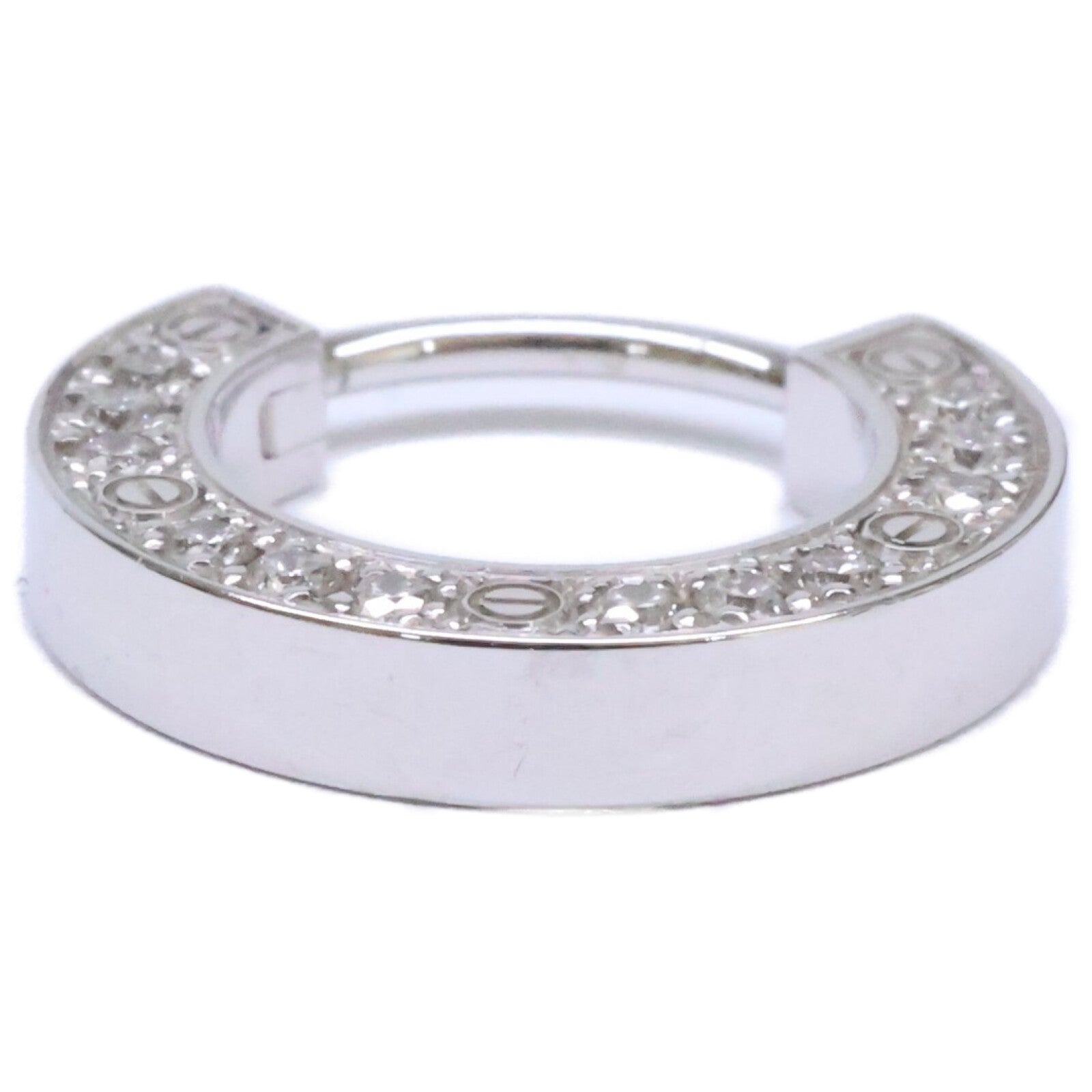 Cartier カルティエ B8301424 750WG LOVE/ラブ D0.05ct 12Pパヴェダイヤモンド シングル ピアス