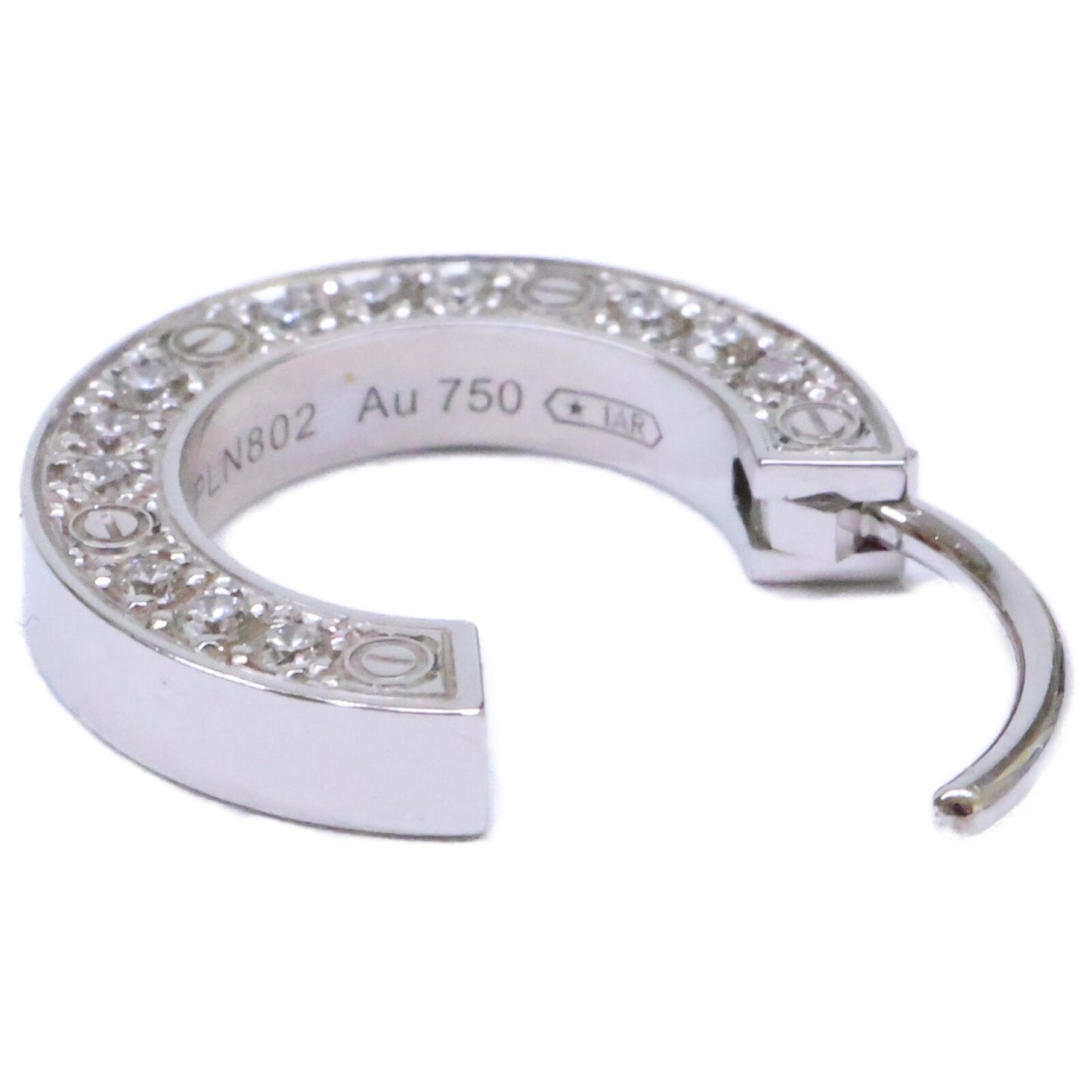 Cartier カルティエ B8301424 750WG LOVE/ラブ D0.05ct 12Pパヴェダイヤモンド シングル ピアス