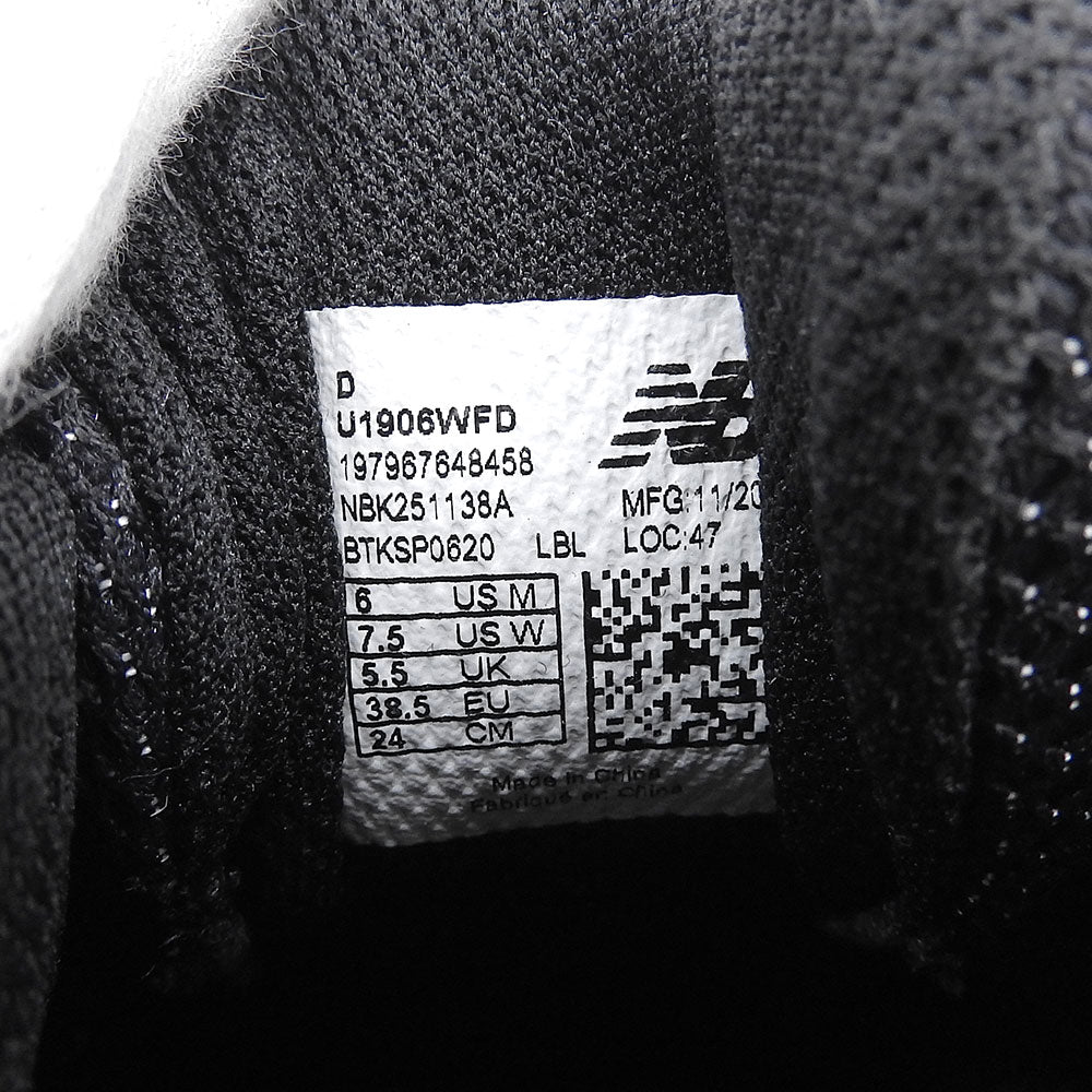 NEW BALANCE ニューバランス 新品同様 1906W メッシュ ローカット スニーカー レディース Black/Silver Metallic ブラック 24cm U1906WFD シューズ