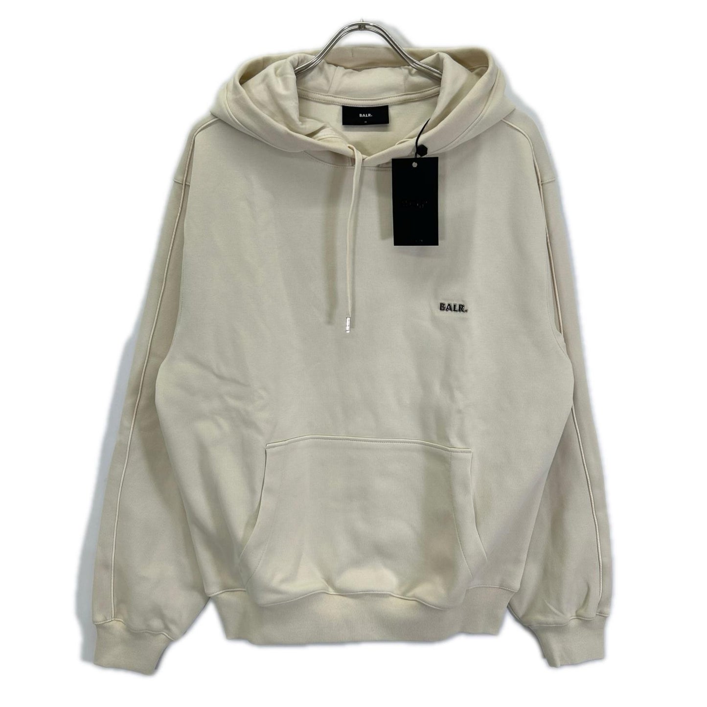 BALR. ボーラー B1261.1151 ホワイトスワン/ベージュ コットン混 メタルロゴ Q Series Hoodie トップス