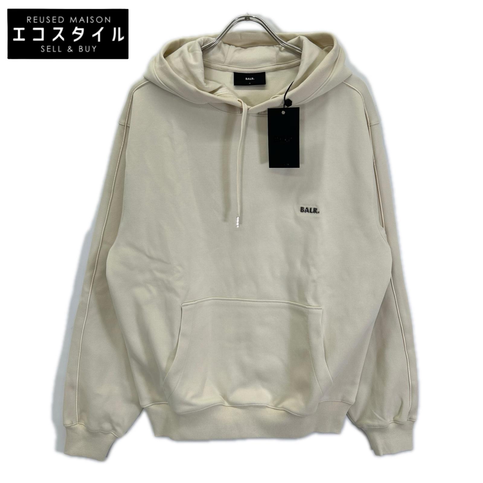 BALR. ボーラー B1261.1151 ホワイトスワン/ベージュ コットン混 メタルロゴ Q Series Hoodie トップス