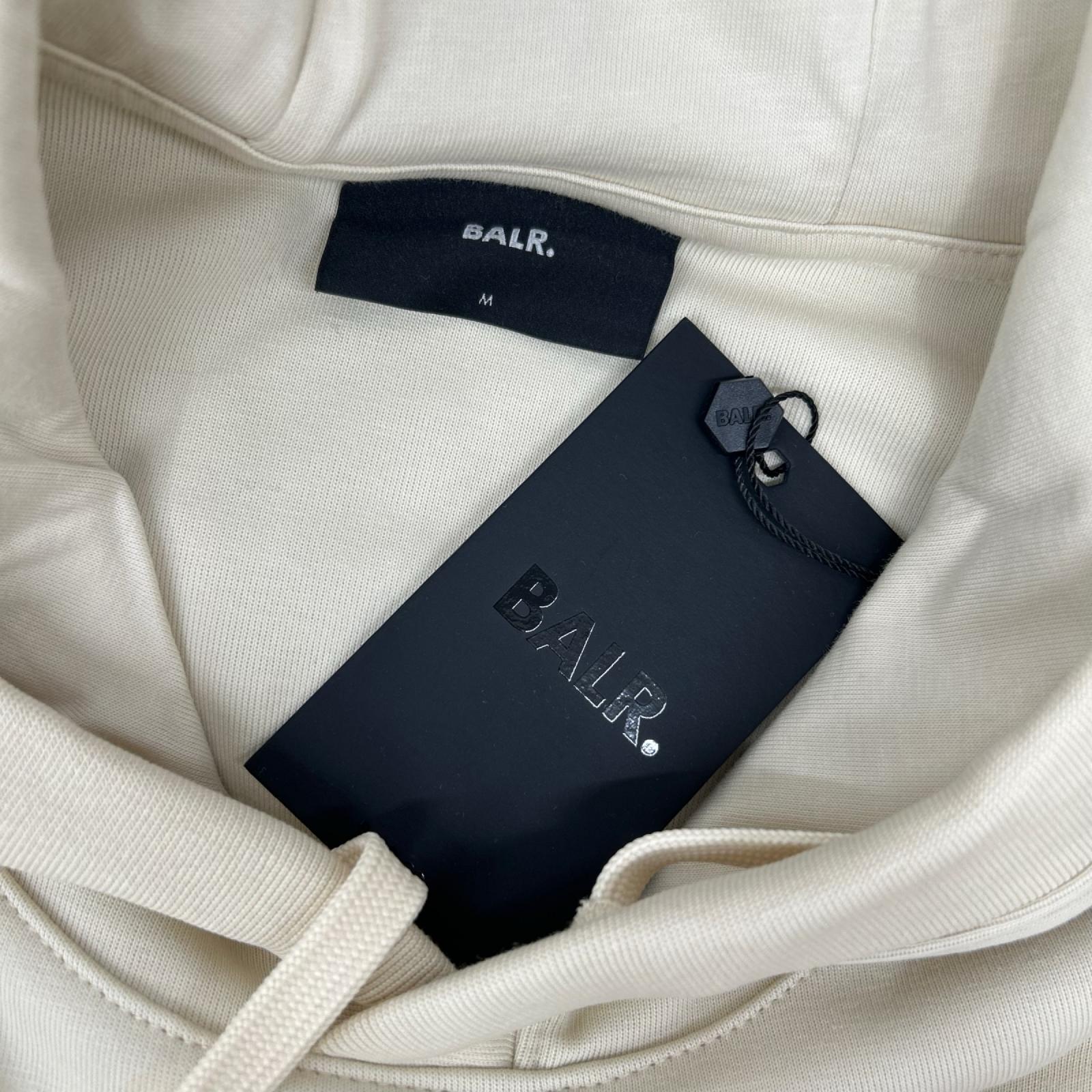 BALR. ボーラー B1261.1151 ホワイトスワン/ベージュ コットン混 メタルロゴ Q Series Hoodie トップス