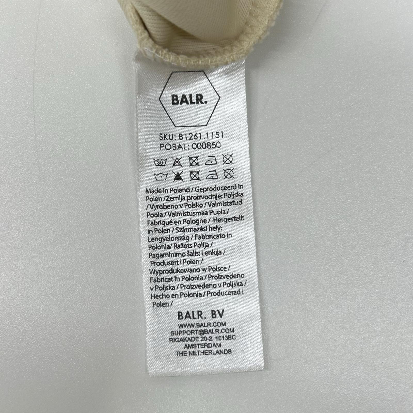 BALR. ボーラー B1261.1151 ホワイトスワン/ベージュ コットン混 メタルロゴ Q Series Hoodie トップス
