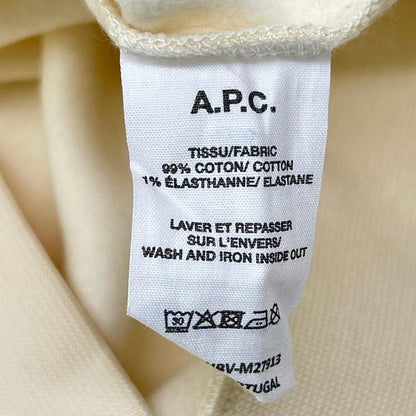 A.P.C. アーペーセー CHOBV-M27913 ベージュ×ブラック コットン ロゴ刺繍 クルーネックスウェットプルオーバー トップス