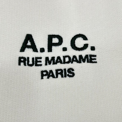 A.P.C. アーペーセー CHOBV-M27913 ベージュ×ブラック コットン ロゴ刺繍 クルーネックスウェットプルオーバー トップス