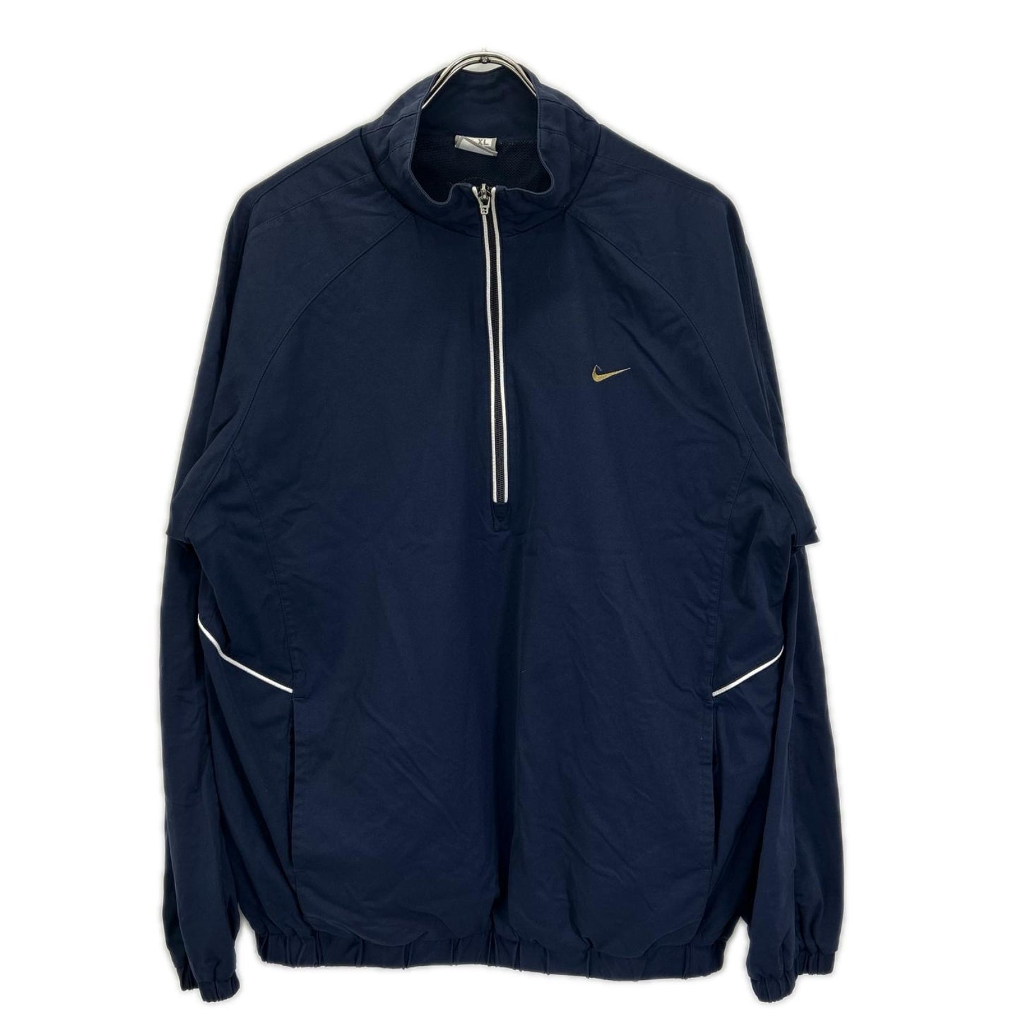 NIKE ナイキ 00'S ネイビー ホワイトラインハーフジッププルオーバージャージー トップス