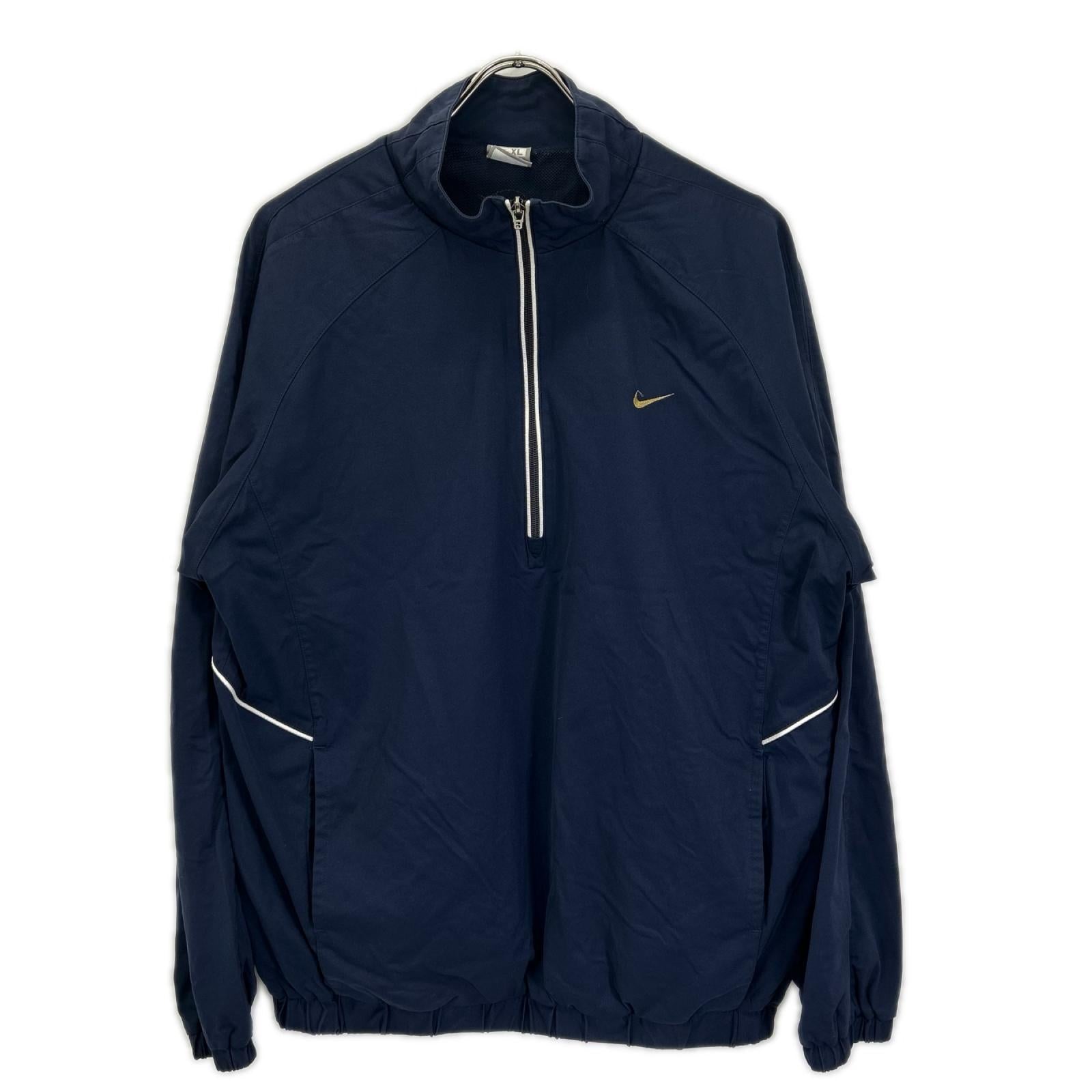 NIKE ナイキ 00'S ネイビー ホワイトラインハーフジッププルオーバージャージー トップス