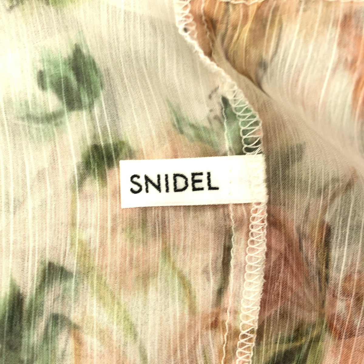 snidel スナイデル 25年製 アイボリー Sustainaプリントフリルミニワンピース トップス