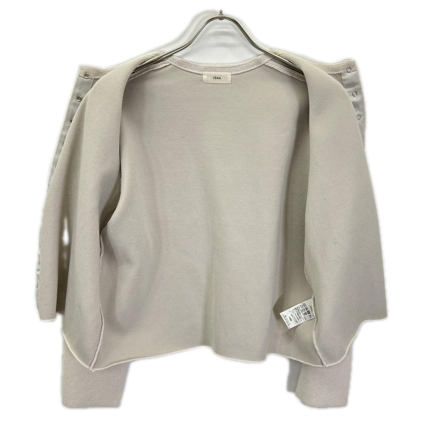 IENA イエナ 24AW ベージュ コットン スナップボタン ノーカラー カーディガン トップス