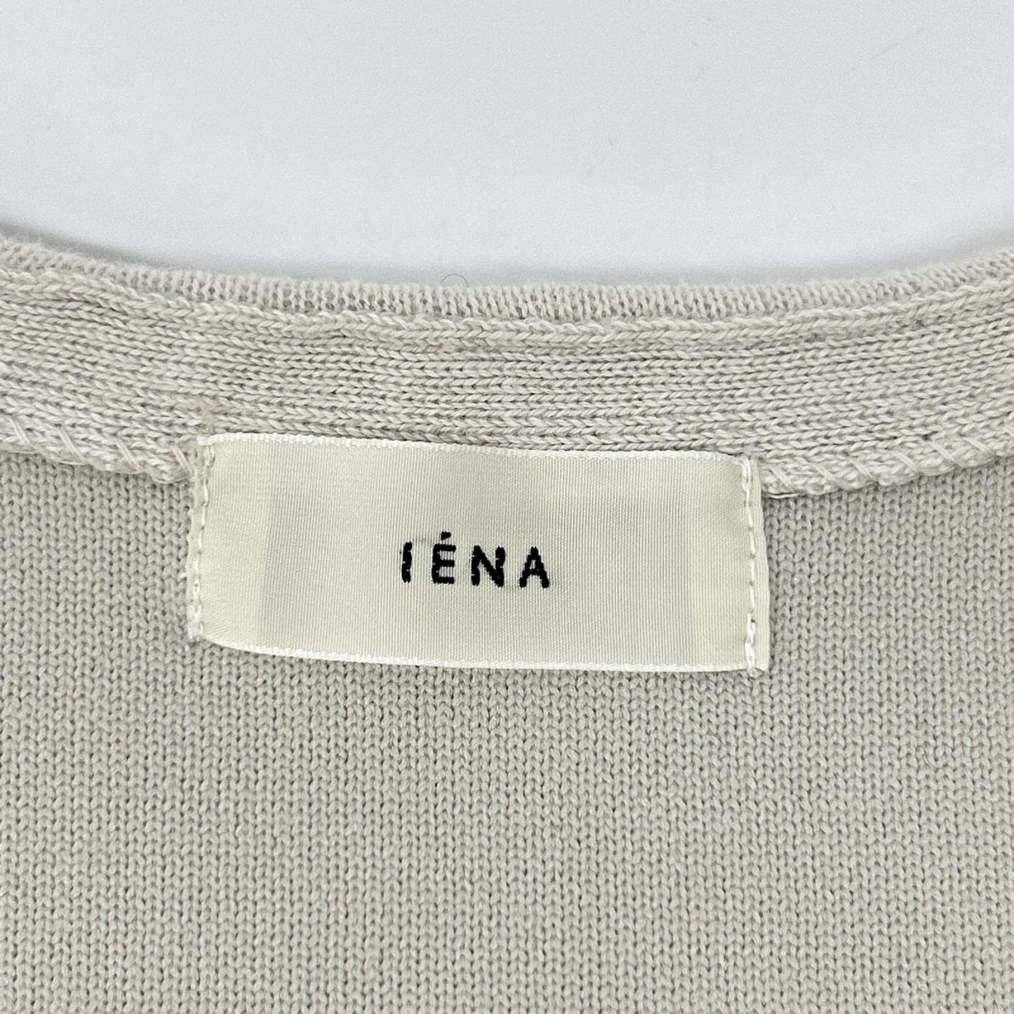 IENA イエナ 24AW ベージュ コットン スナップボタン ノーカラー カーディガン トップス