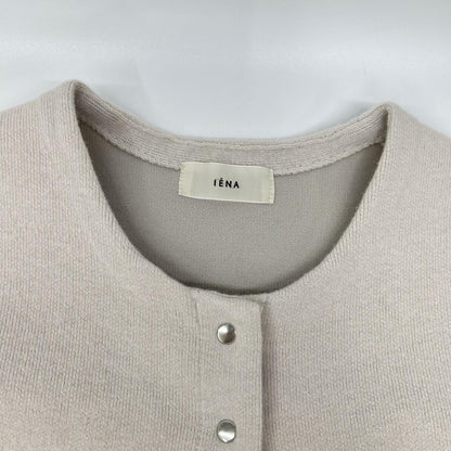 IENA イエナ 24AW ベージュ コットン スナップボタン ノーカラー カーディガン トップス